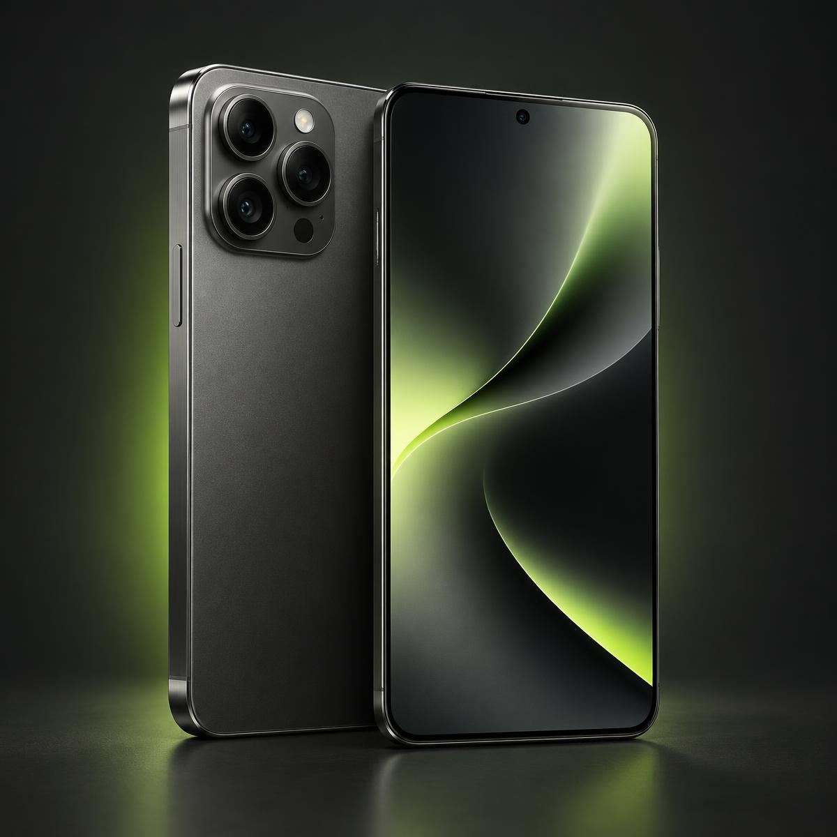 Two modern smartphones, one shown from the back and one showing its screen